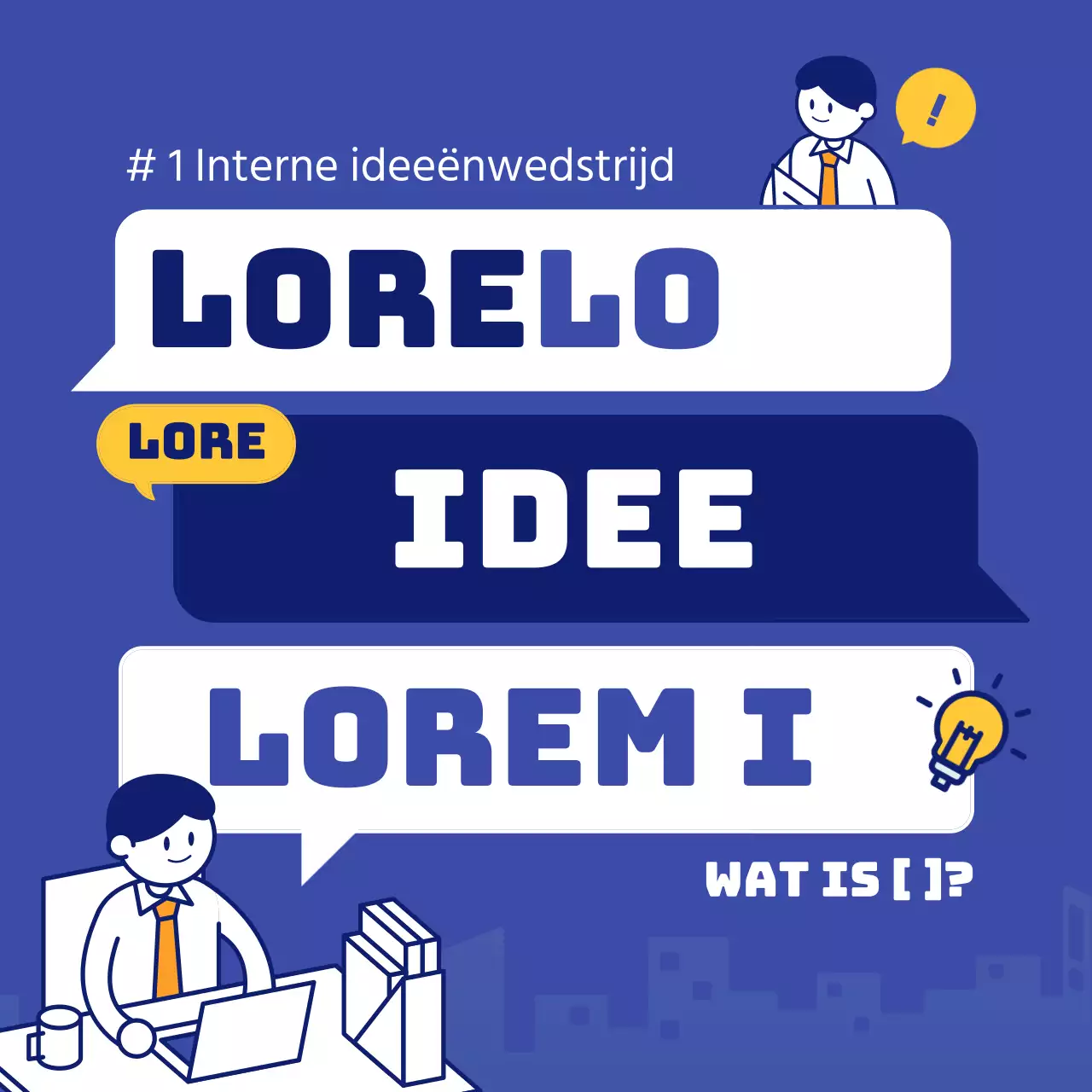 Interne ideeënwedstrijd met een concept van blauwe tekstballonnen