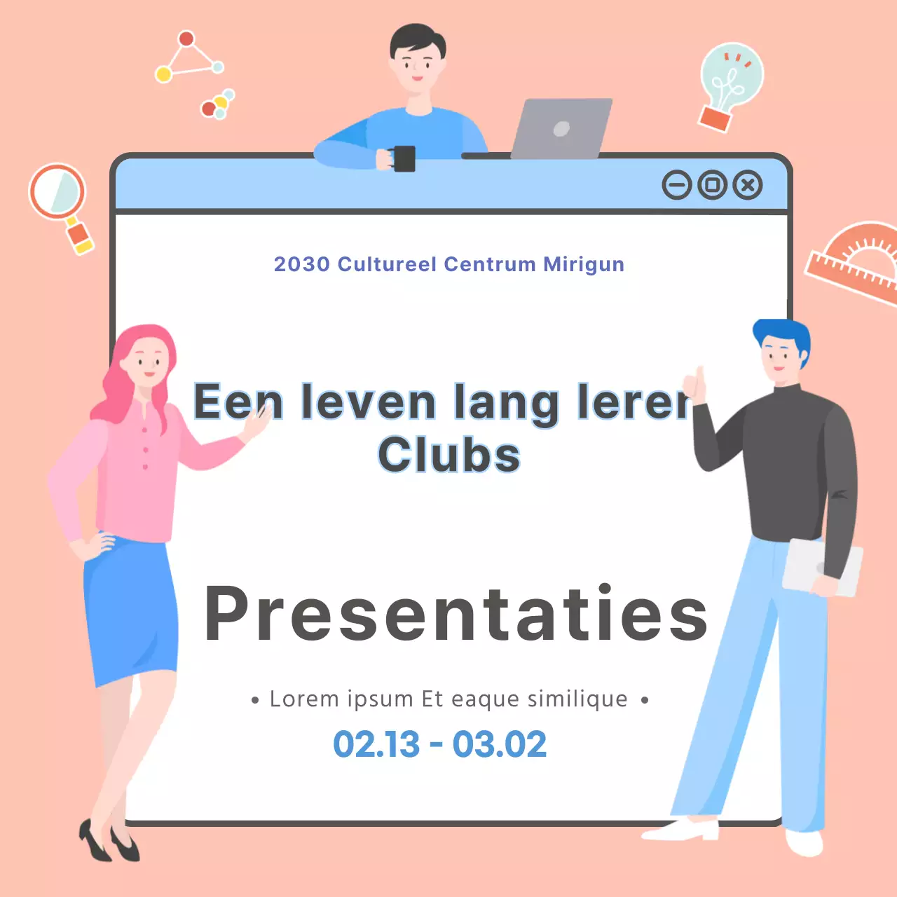 Aankondiging van pastelkleurige leerkringen