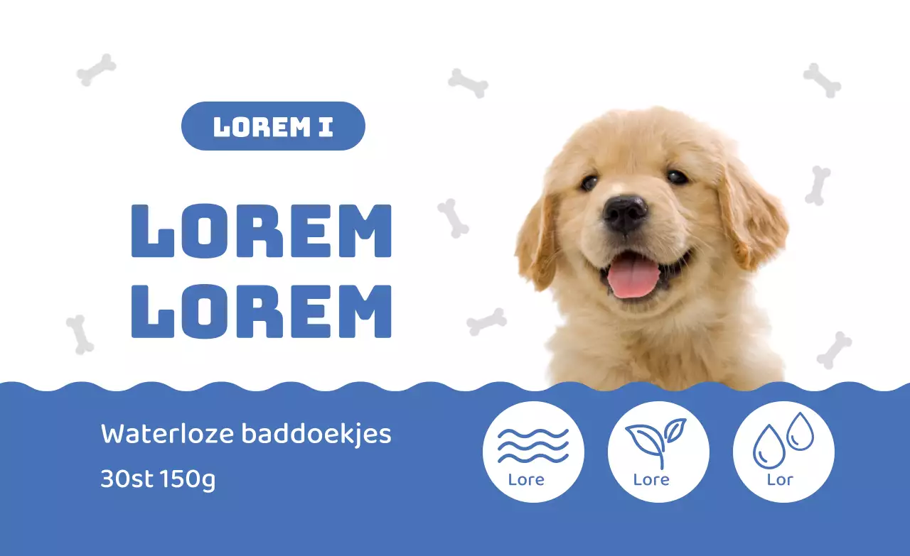 Blauwe schattige badstof labels