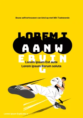 Eenvoudige, gele flyer voor de werving van pianolesstudenten