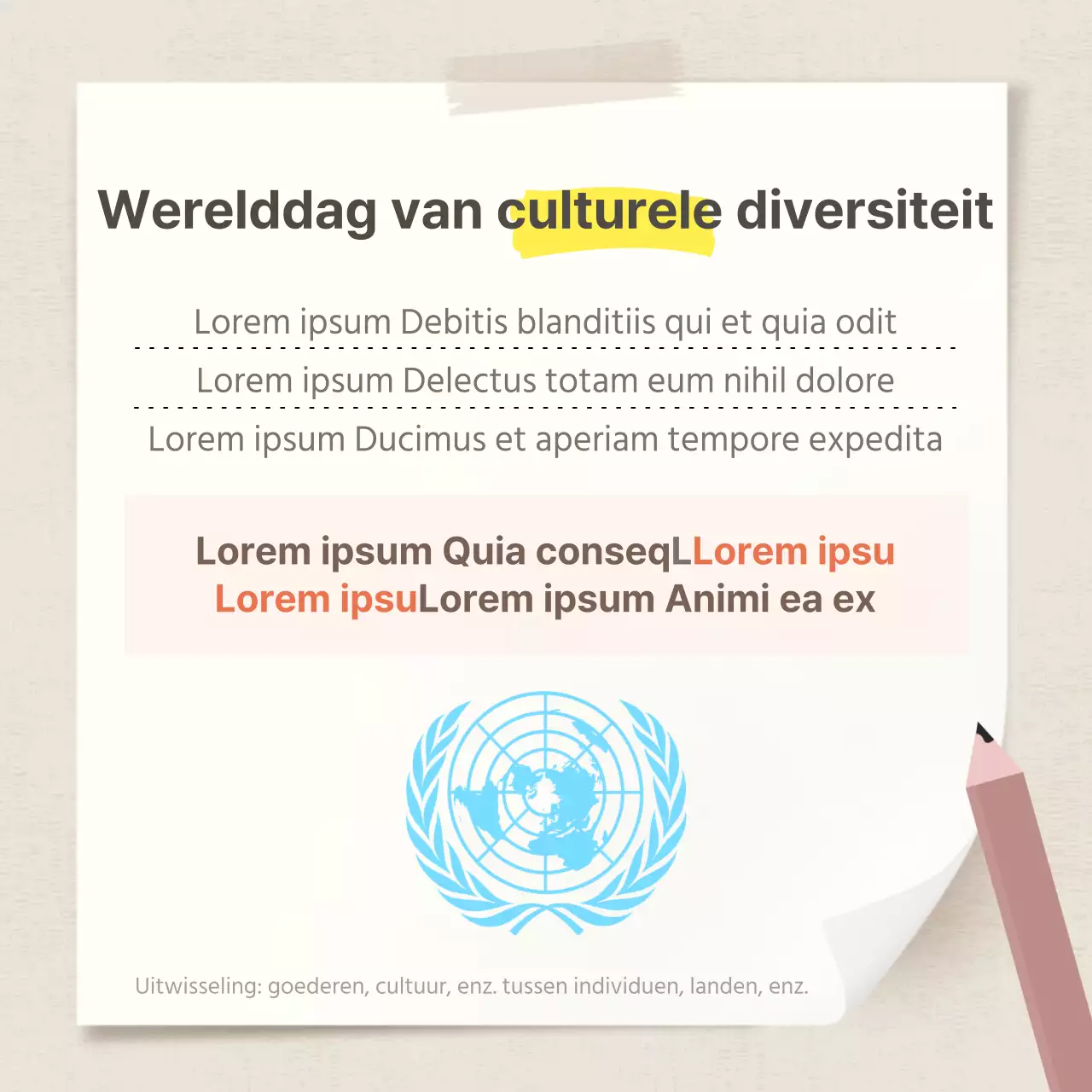Dooclass Werelddag van de Culturele Diversiteit KaartNieuwsontwerp