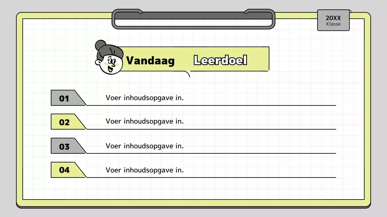 Klembord concept educatieve presentatie kit in lime en wit