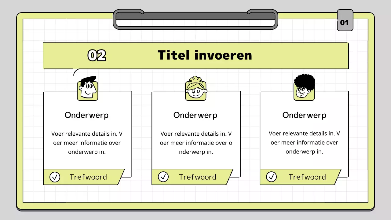 Klembord concept educatieve presentatie kit in lime en wit
