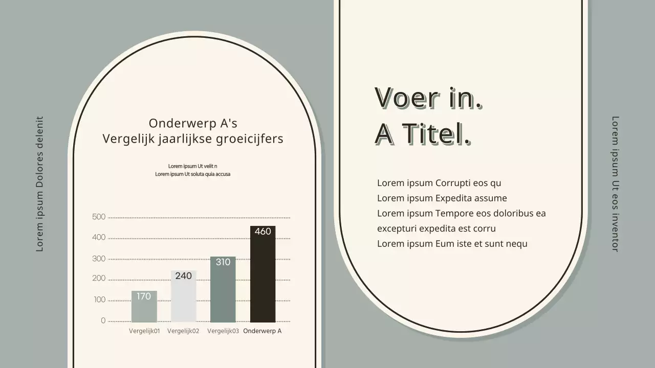 Kolomgrafiek infographic met een ivoor en grijs concept