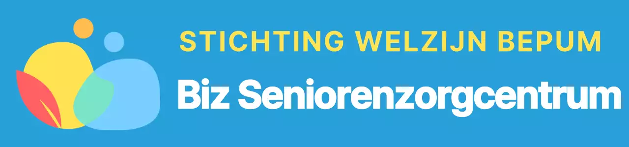 Afgerond en eenvoudig menselijk symbool in logostijl met blauwe en kleurrijke kleurencombinaties voor personeel in zorgcentra