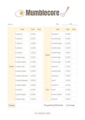 Eenvoudige witte menuposter voor een yakitori restaurant