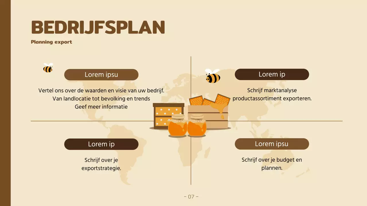 Een gele en bruine kitscherige brief van een bedrijf voor biologische producten