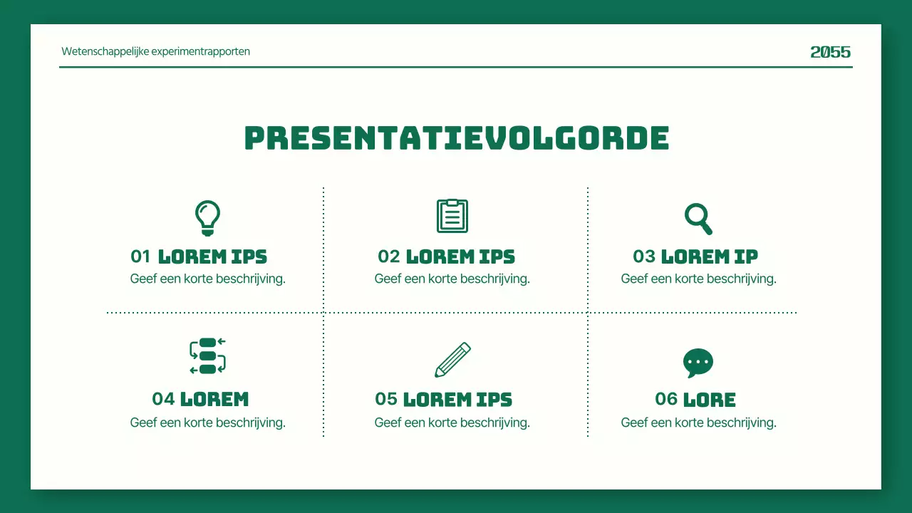 Nette wetenschappelijke labrapporten in groen en oranje