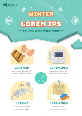 Winterveiligheidstips met schattige illustraties