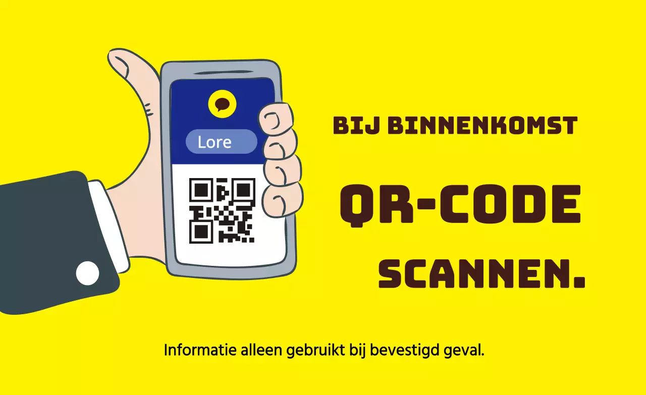 Nette gele geïllustreerde coronavirus sign-in labels
