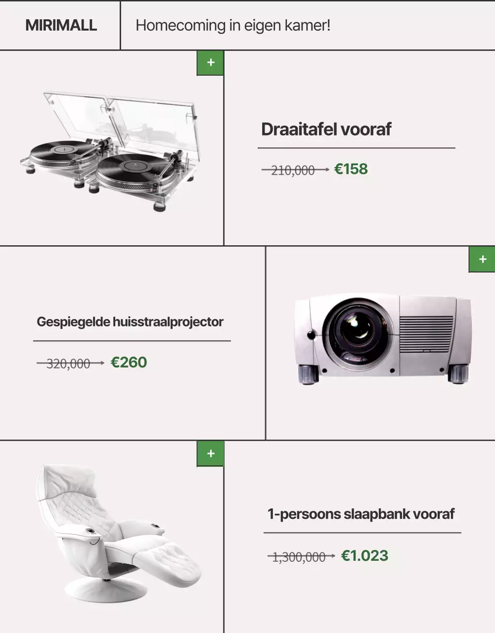 Homecoming zomermeubels in beige en groen