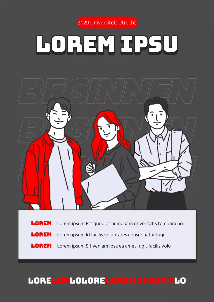 Lijn illustratie concept met grijs-rood hoog contrast monochroom thema voor ondernemerschap club recruitment