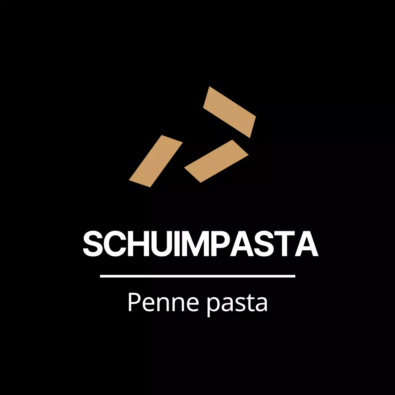 Zwarte eenvoudige penne pasta sticker voor bijgerecht labels