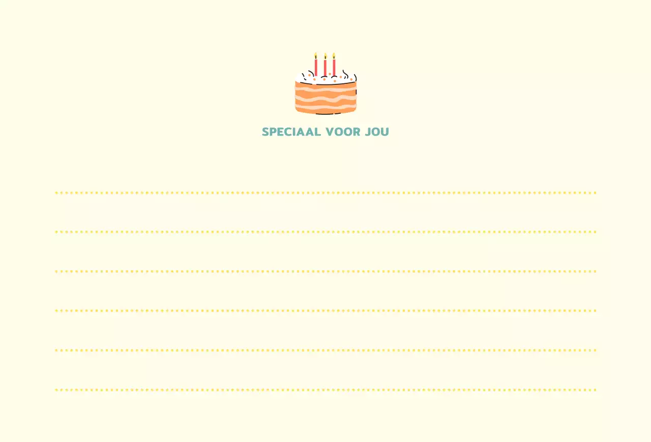 Gele verjaardagskaart