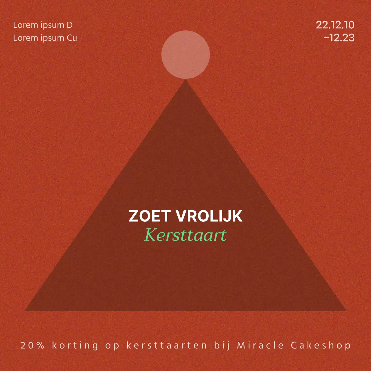 Kerstpromotie in rood met een eenvoudig concept