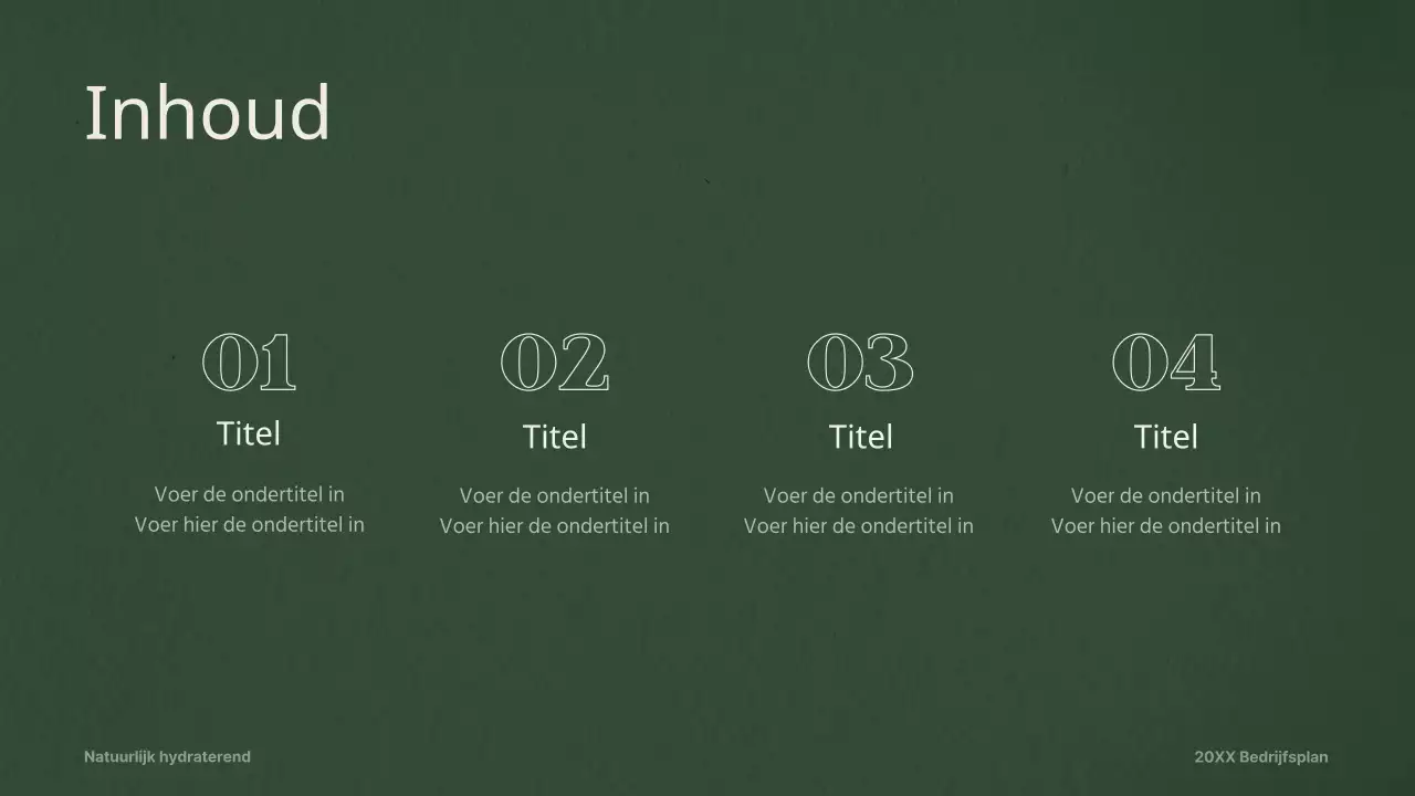 Businessplan voor een donkergroen dermacosmeticaconcept