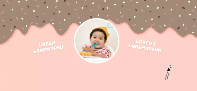 Schattig roze en wit dessertillustratieconcept voor de verjaardag van een kind