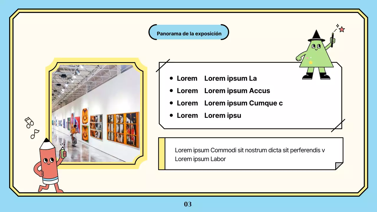 Propuesta de exposición infantil con ilustraciones coloristas, sencillas y simpáticas