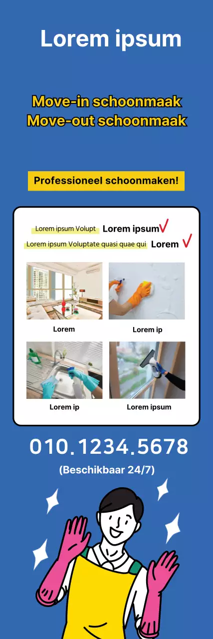 Geelblauwe illustratie ter bevordering van netheid