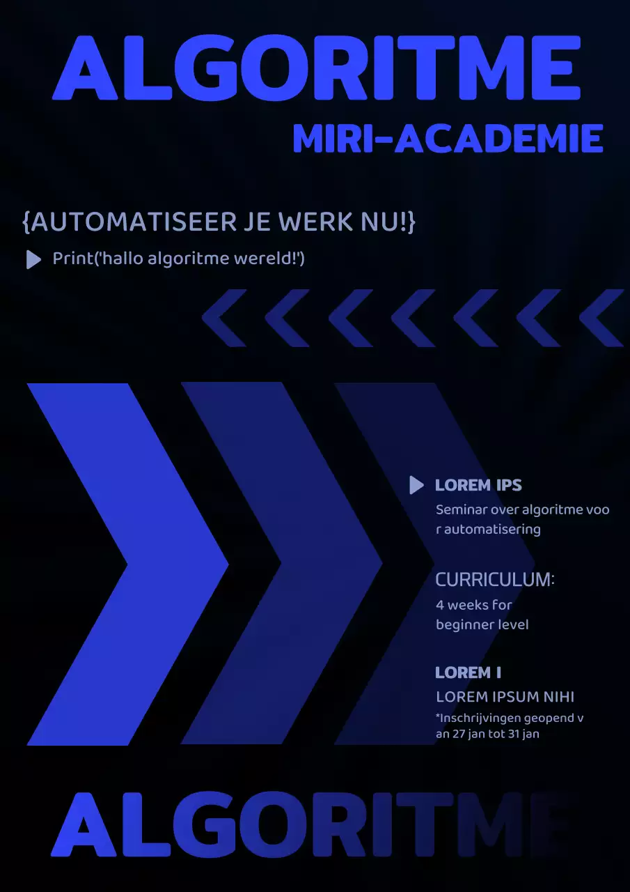 Rekrutering voor het blauwe-pijlconcept van algoritmen