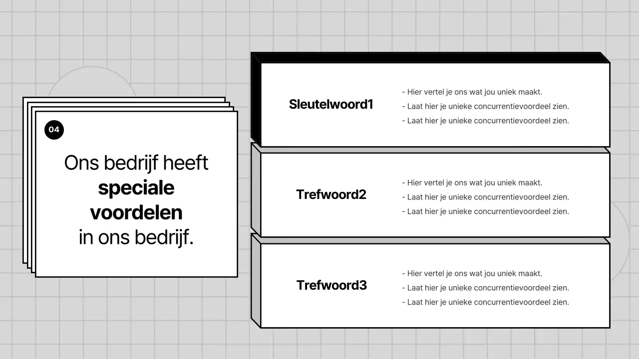 Een grijs, geometrisch bedrijfsprofiel voor een bedrijf PT