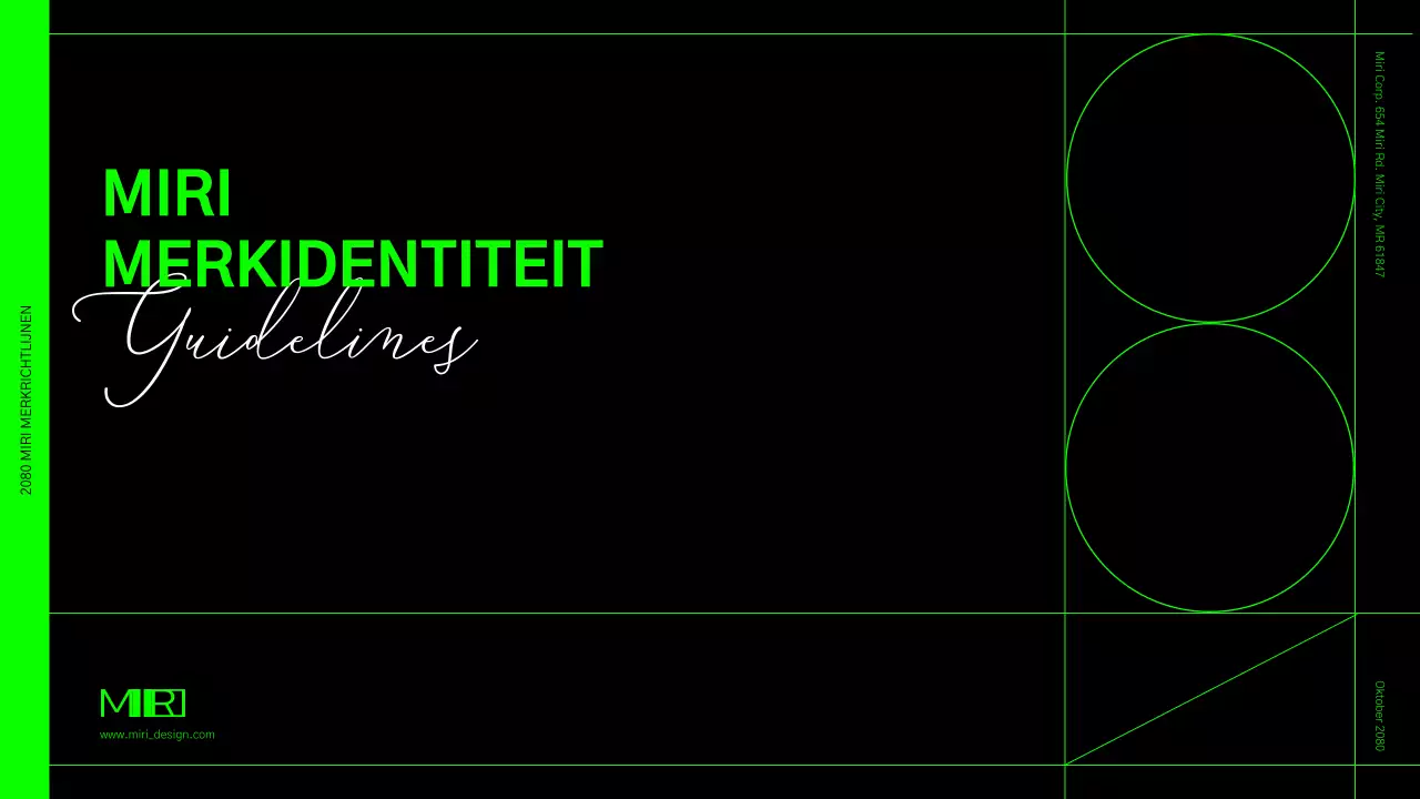 Huisstijlrichtlijnen in een limegroen en zwart rasterformaat