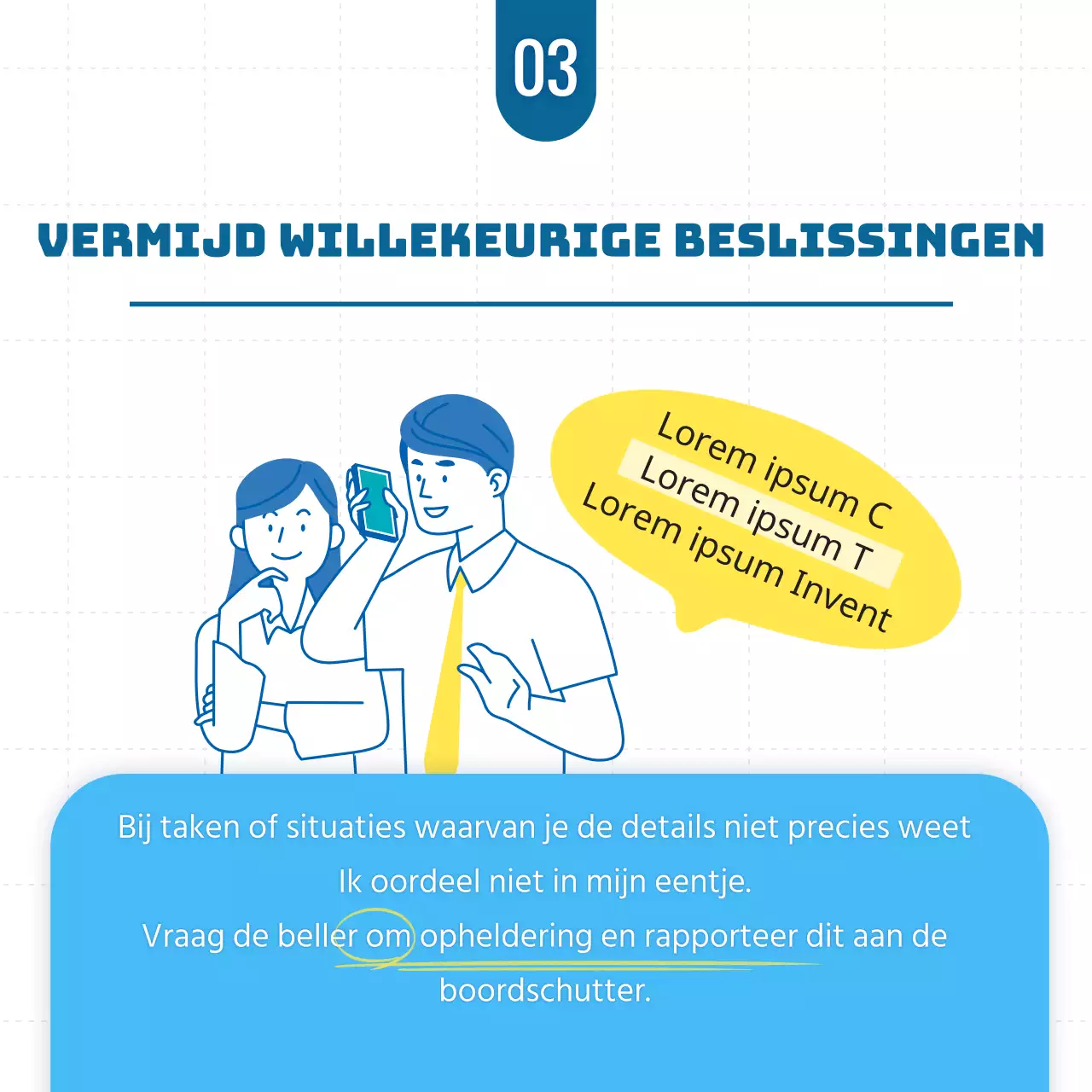 Kantoor etiquette kaart in lucht en geelNieuws