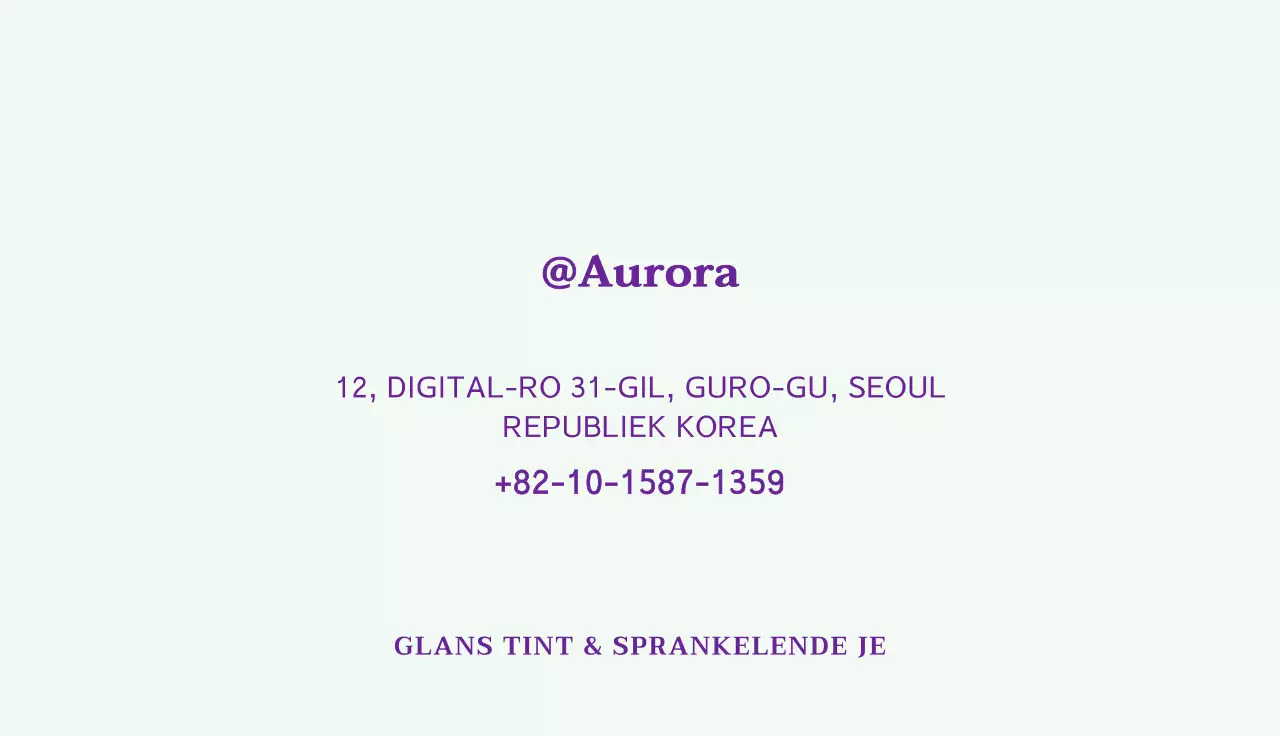 Visitekaartje met een Engels logo met een ster op een achtergrond met kleurverloop