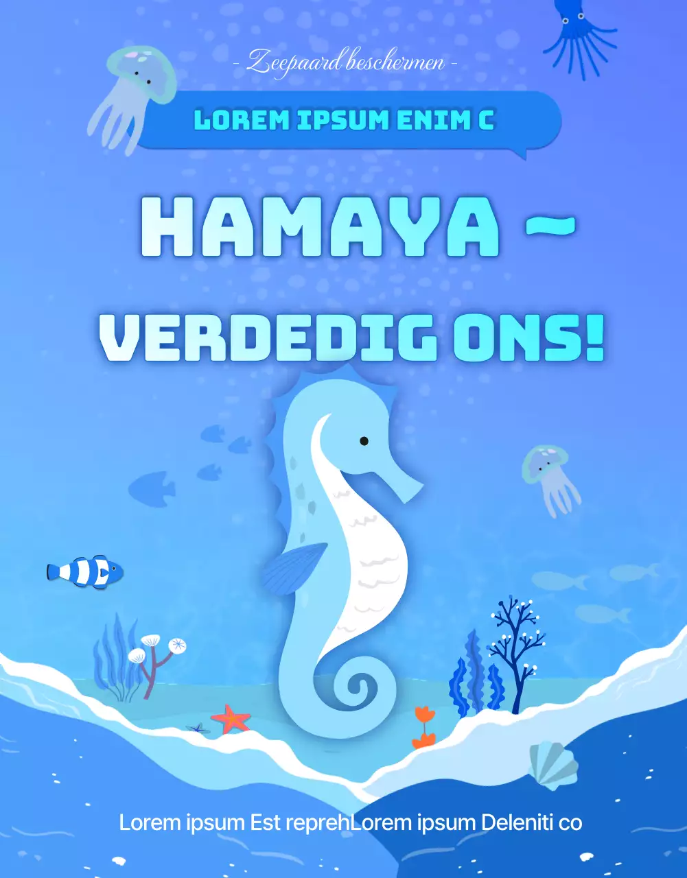 Zeepaardjes, het bedreigde zeedier in het blauwe, koele waterDetails over financiering voor het behoud van zeepaardjes