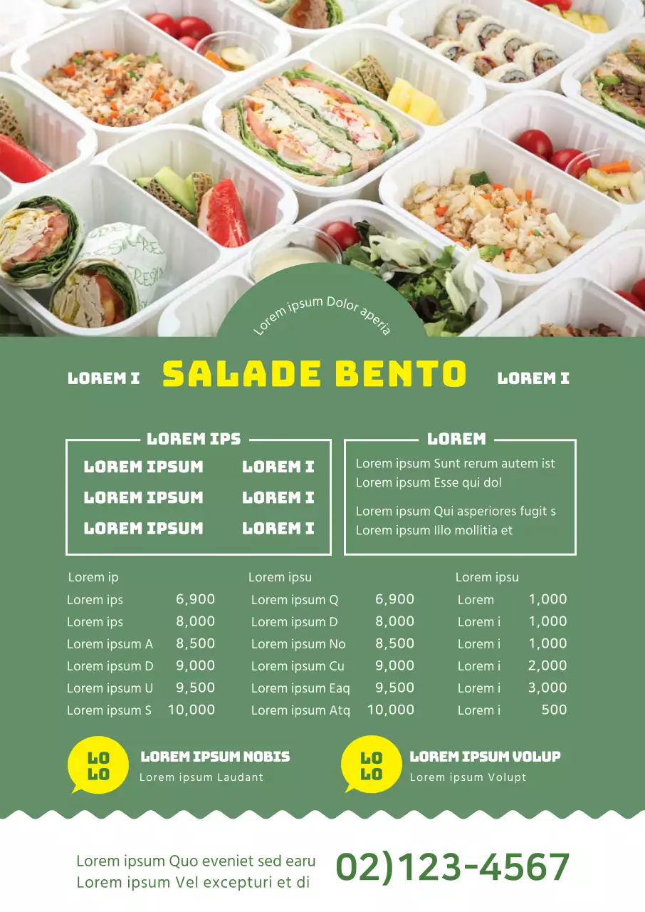 Schoon restaurant salade menu gemarkeerd door groene foto