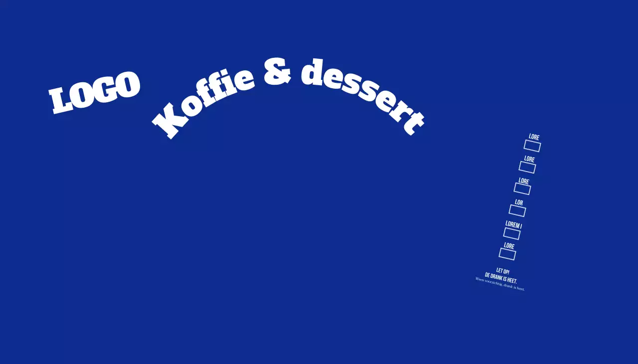 Blauw eenvoudig beletterd tekstcafé