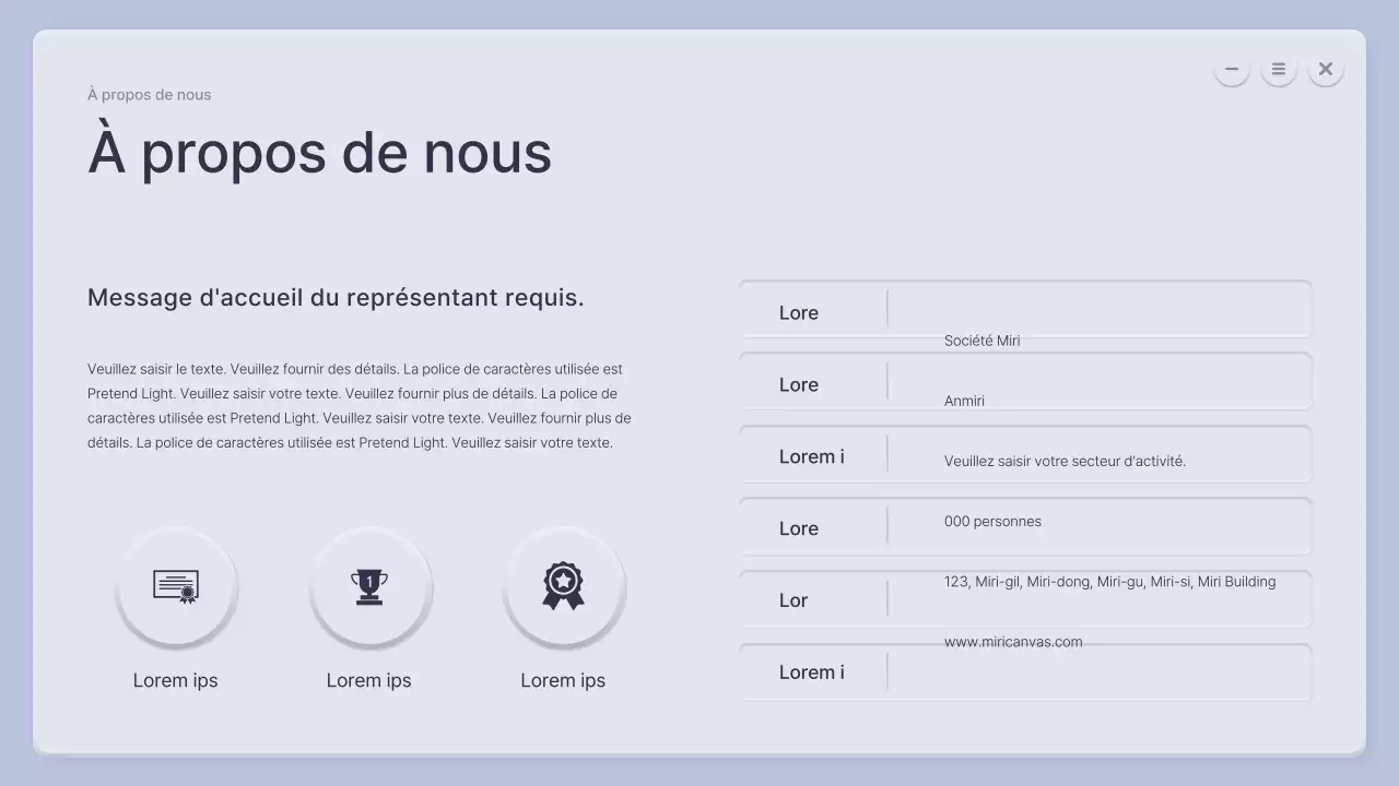 Un profil d'entreprise tridimensionnel bleu et gris