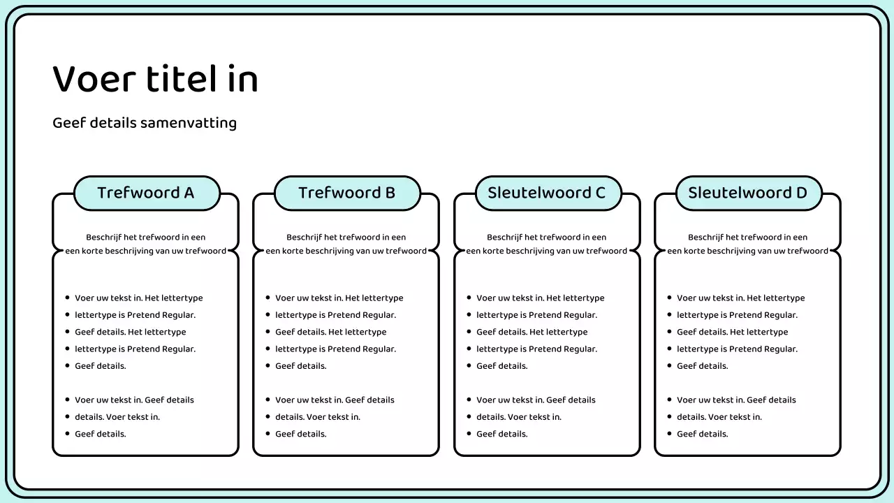 Markeer trefwoorden in een eenvoudige lijnstijl in geel en mint