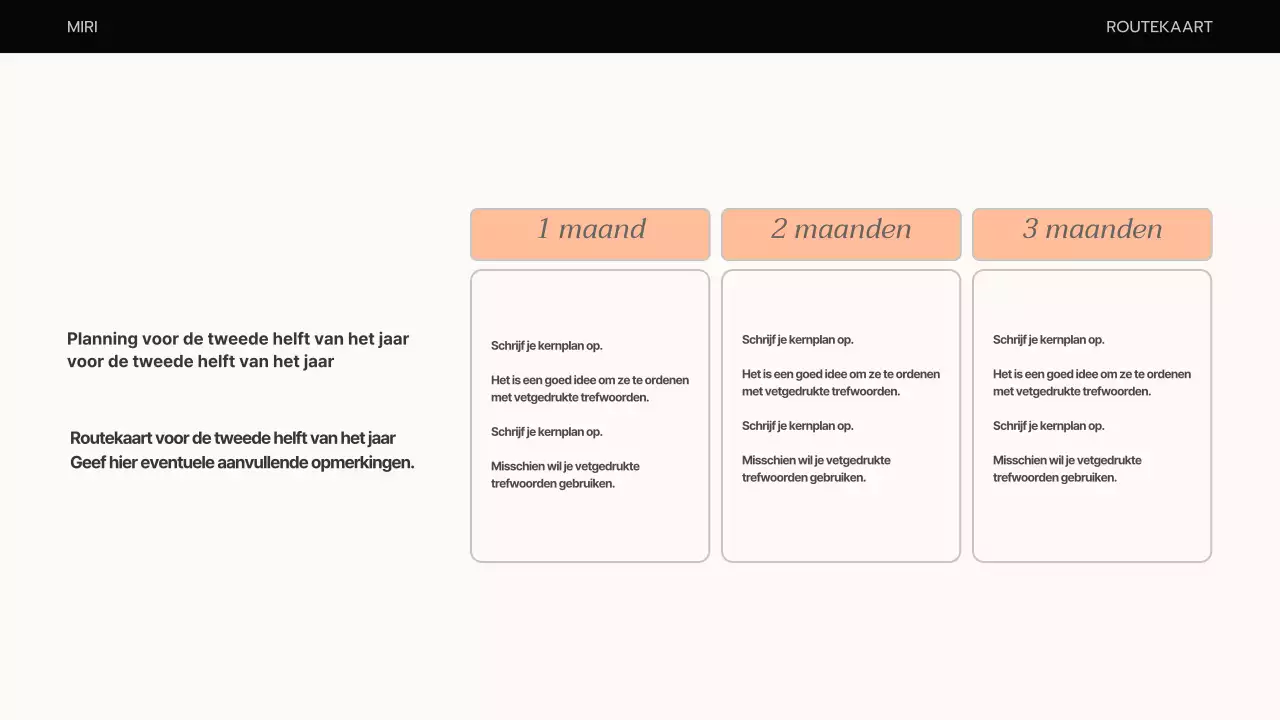 Een eenvoudig businessplan in oranje en beige