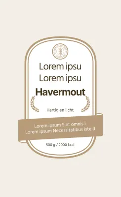 Beige vintage havermout label