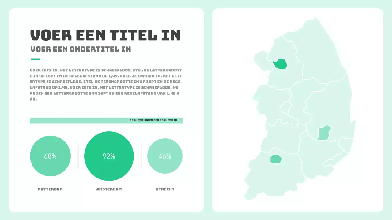 Kaart met mintkleurig gesplitst lay-outconcept