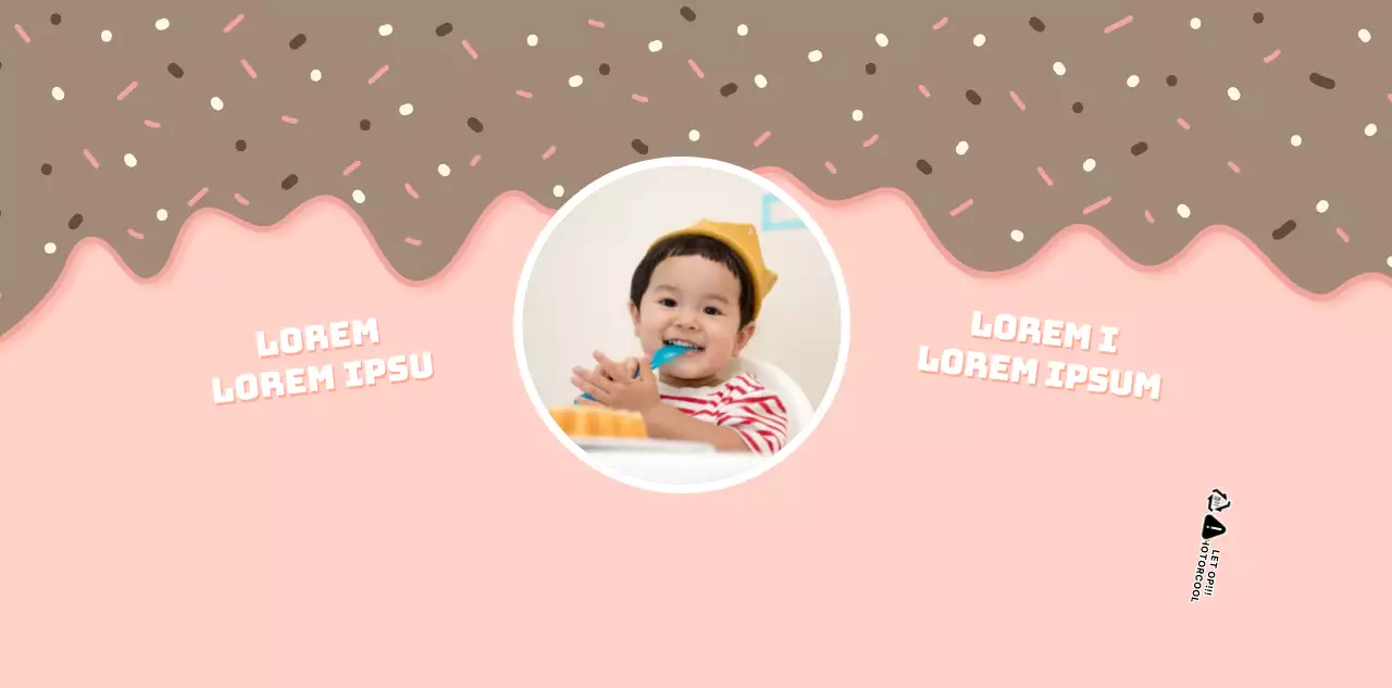 Schattig roze en wit dessertillustratieconcept voor de verjaardag van een kind