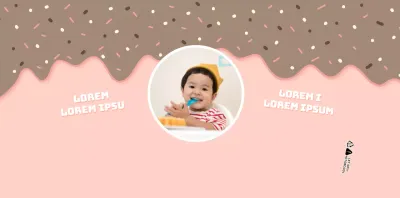 Schattig roze en wit dessertillustratieconcept voor de verjaardag van een kind