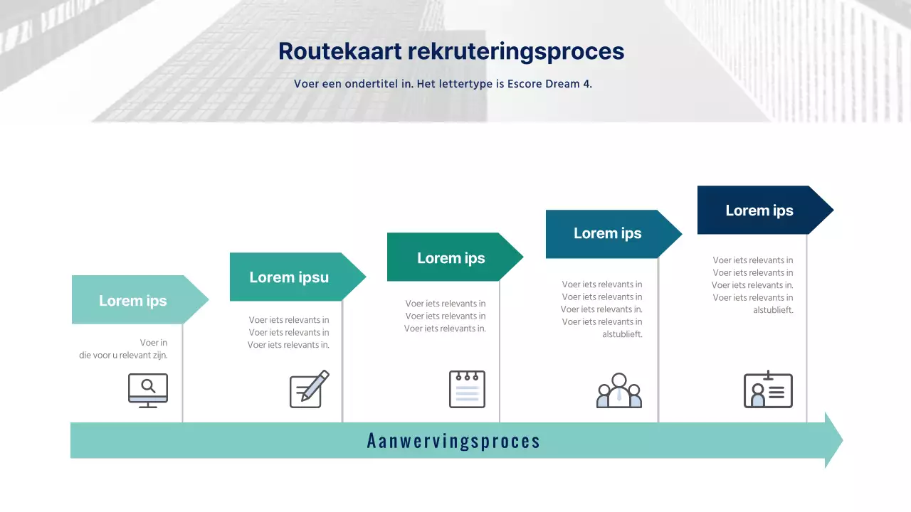 Blauw-groene stappenplan voor wervingsproces infographic Stappenplan voor wervingsproces