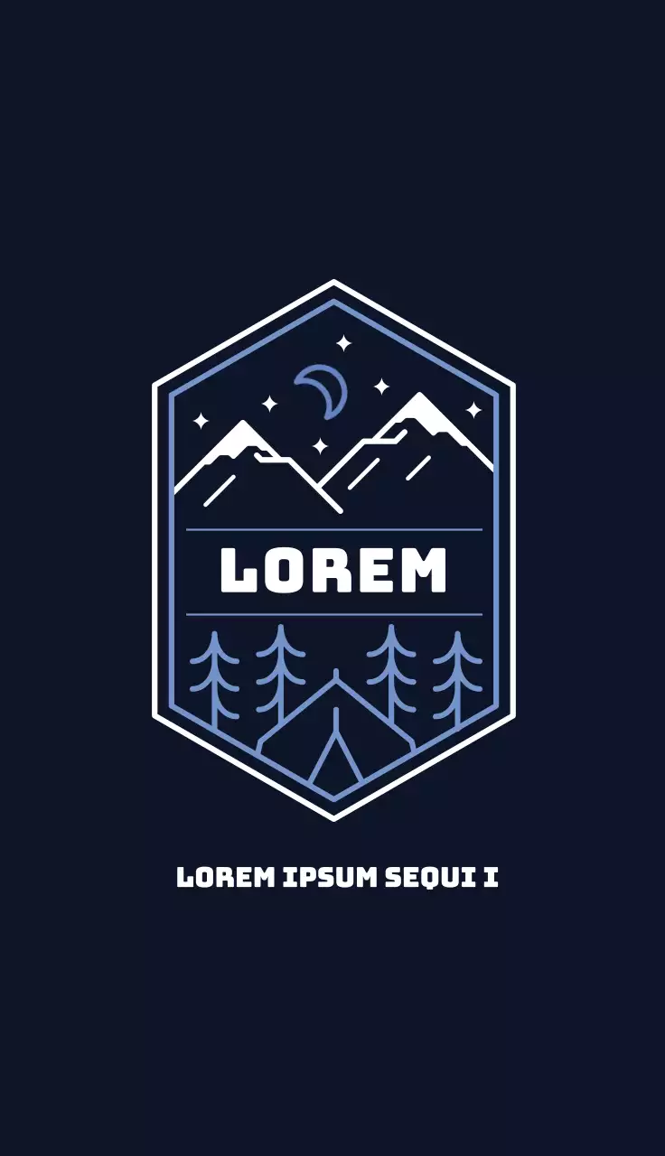 Blauwe illustratie eenvoudige camping