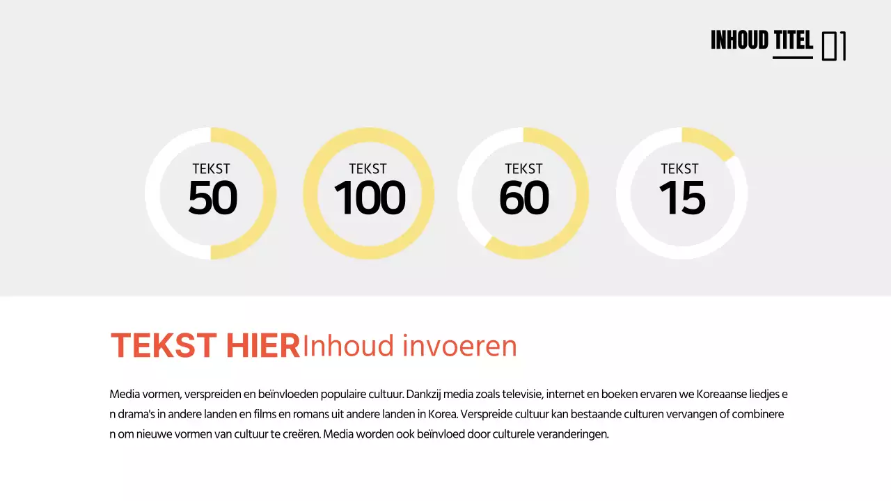 Leuke conceptkaart in geel en oranje