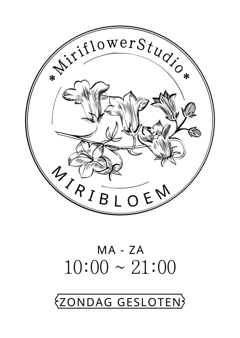 Openingstijden Bloemenatelier Line Illustration