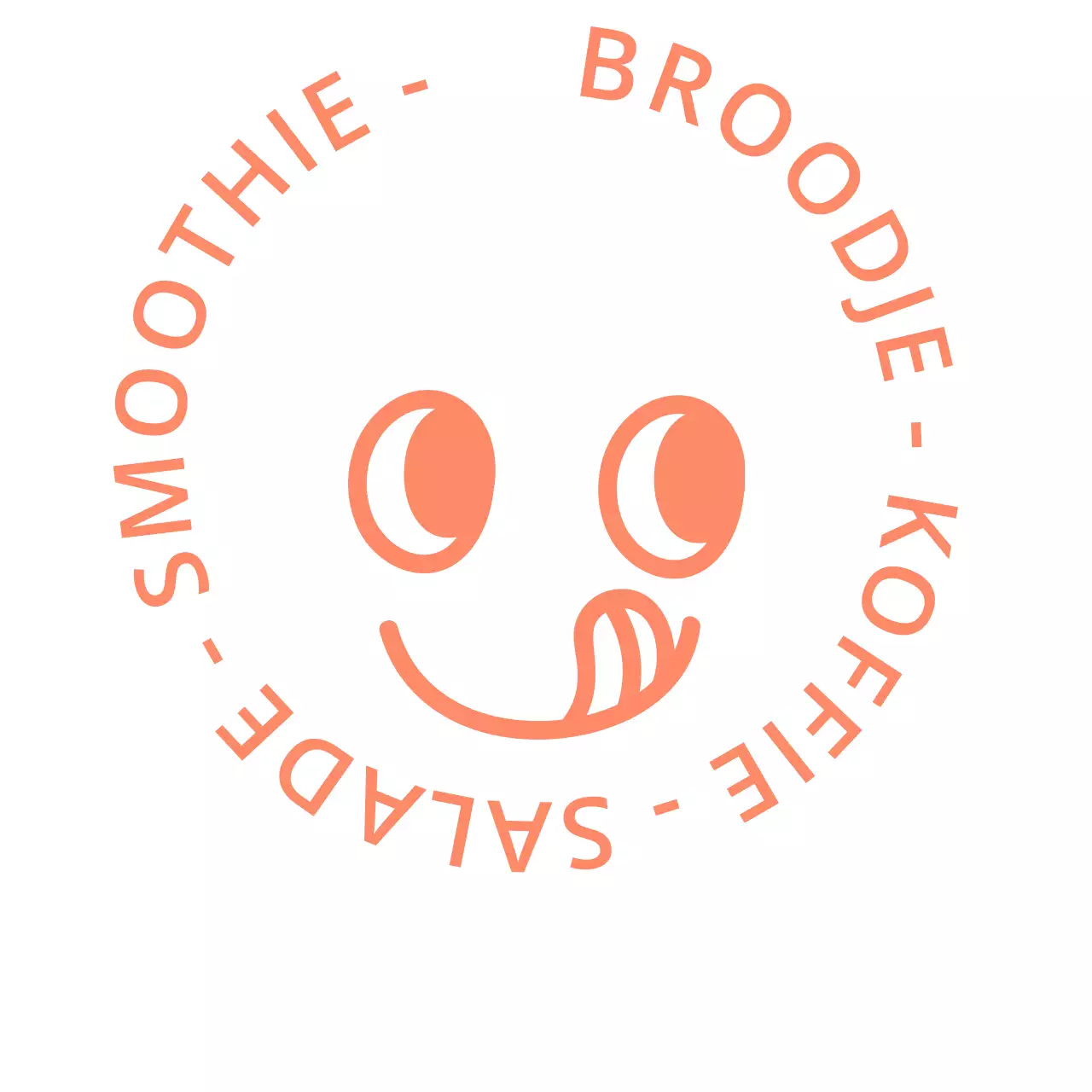 Cafe logo-ontwerp met heerlijk uitziende gezichtsuitdrukkingen