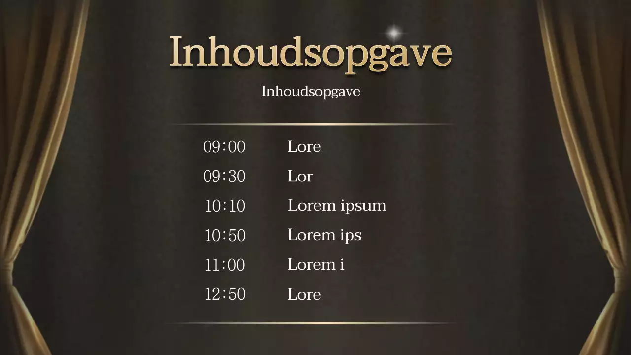 Een gouden en zwarte awards show concept soiree