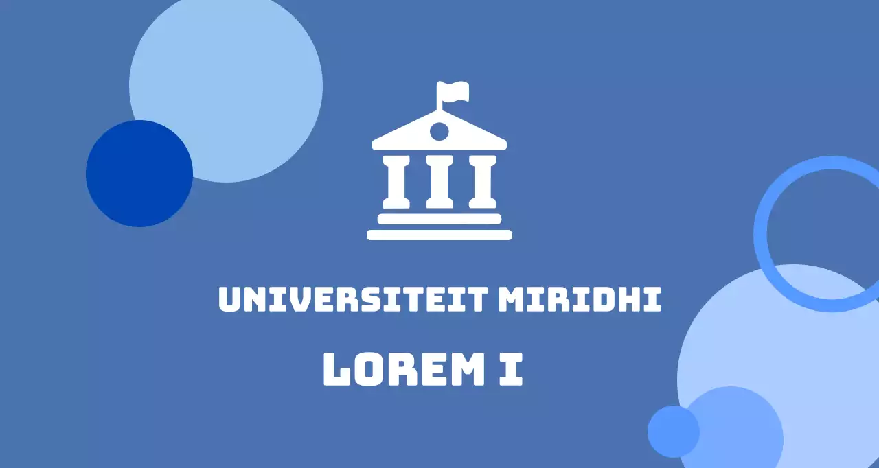 Een blauwe achtergrond van balsa met een logo van de school.