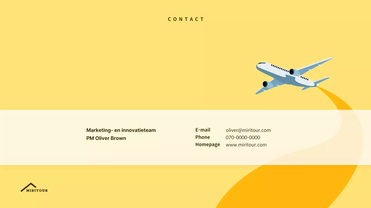 Presentatie inkomstenrapportage reisagent met geel concept