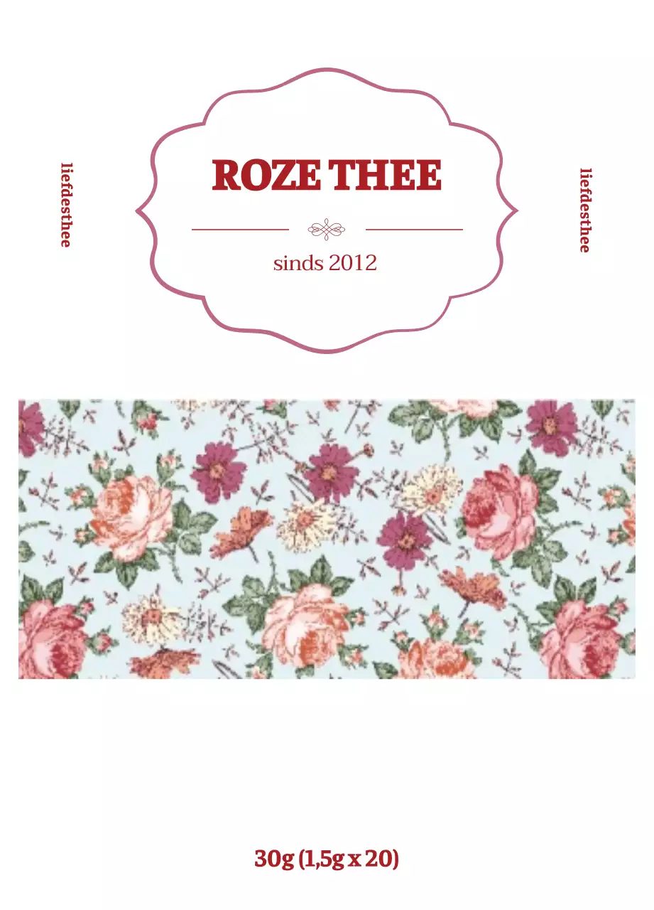 Paarse, luxe bloemroos theezakjes