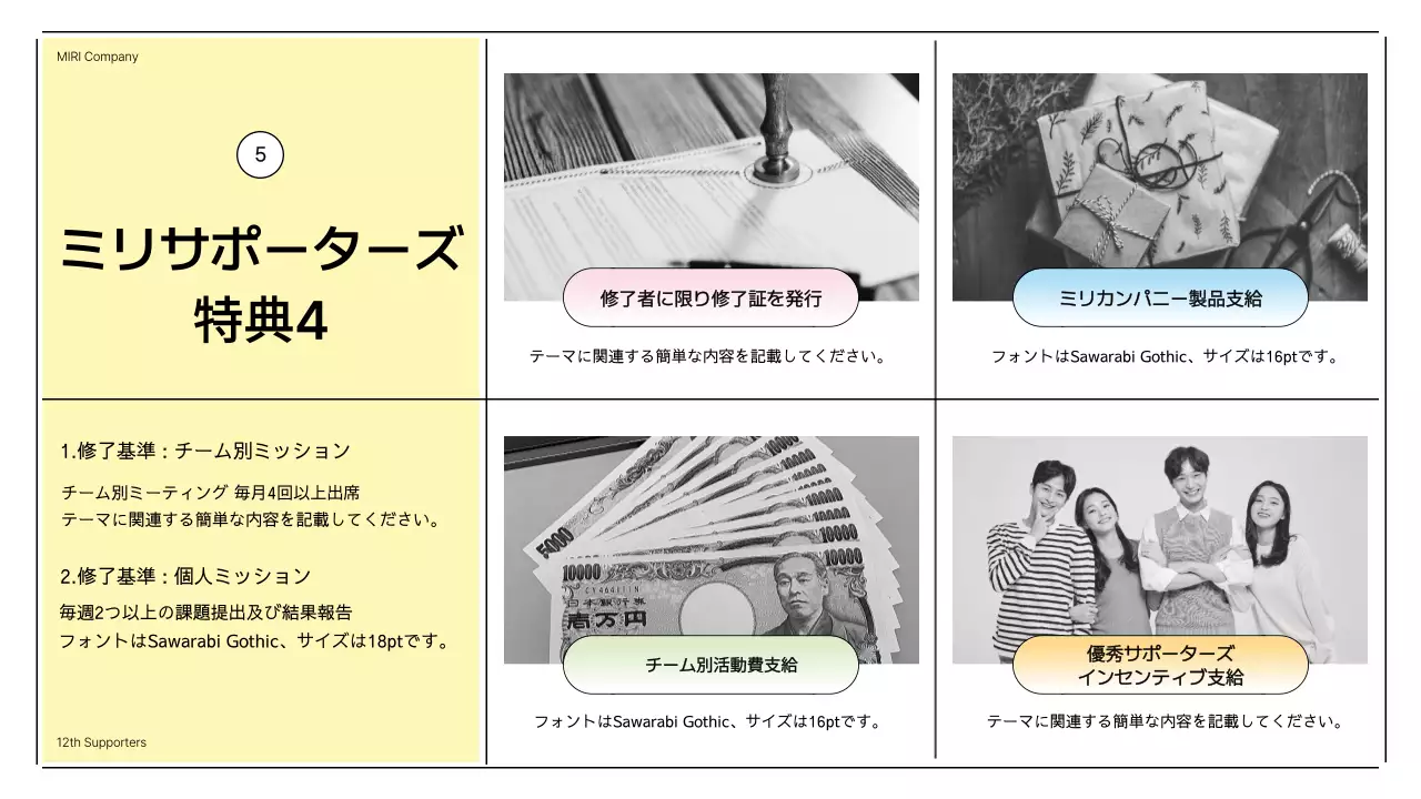 黄色 シンプル イベント プレゼンテーション