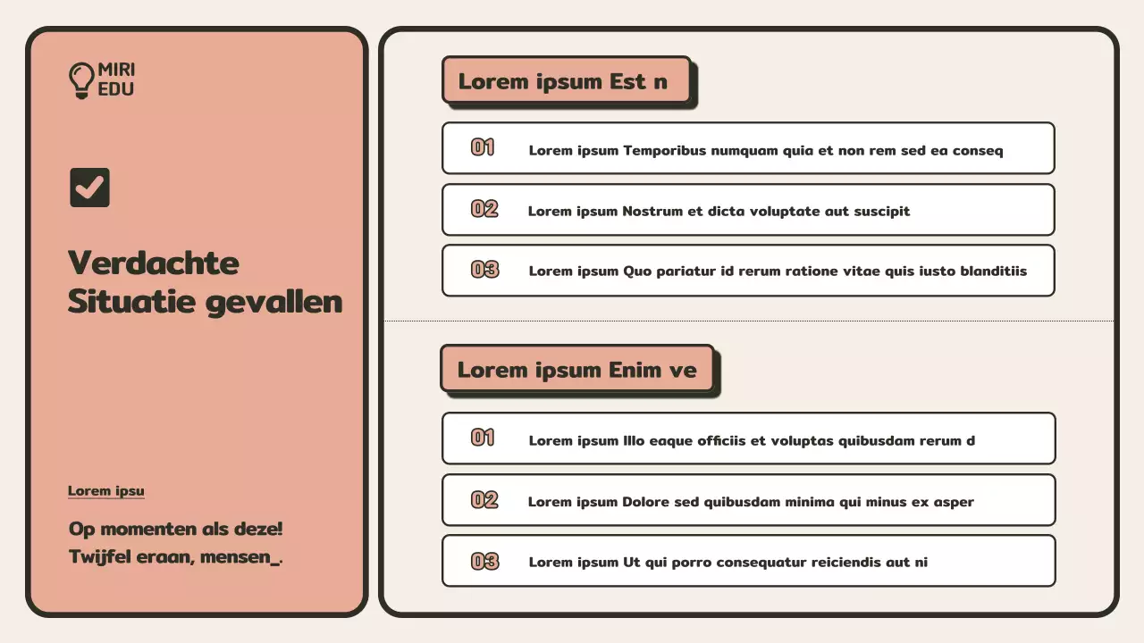  Minimalistische beige en oranje trainingsgids voor fraudepreventie