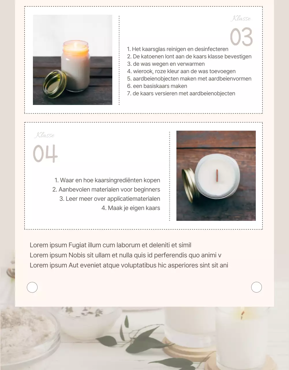 Gids voor de Online Kaars Eendaagse Klas in Beige